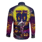 We Are Sea Eagles Halloween Long Sleeve Button Shirt Pumpkin Scary Spooky Season - Aussie Hoodie