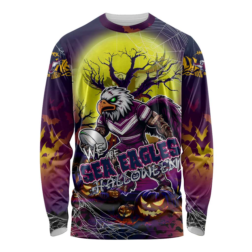 We Are Sea Eagles Halloween Long Sleeve Shirt Pumpkin Scary Spooky Season - Aussie Hoodie
