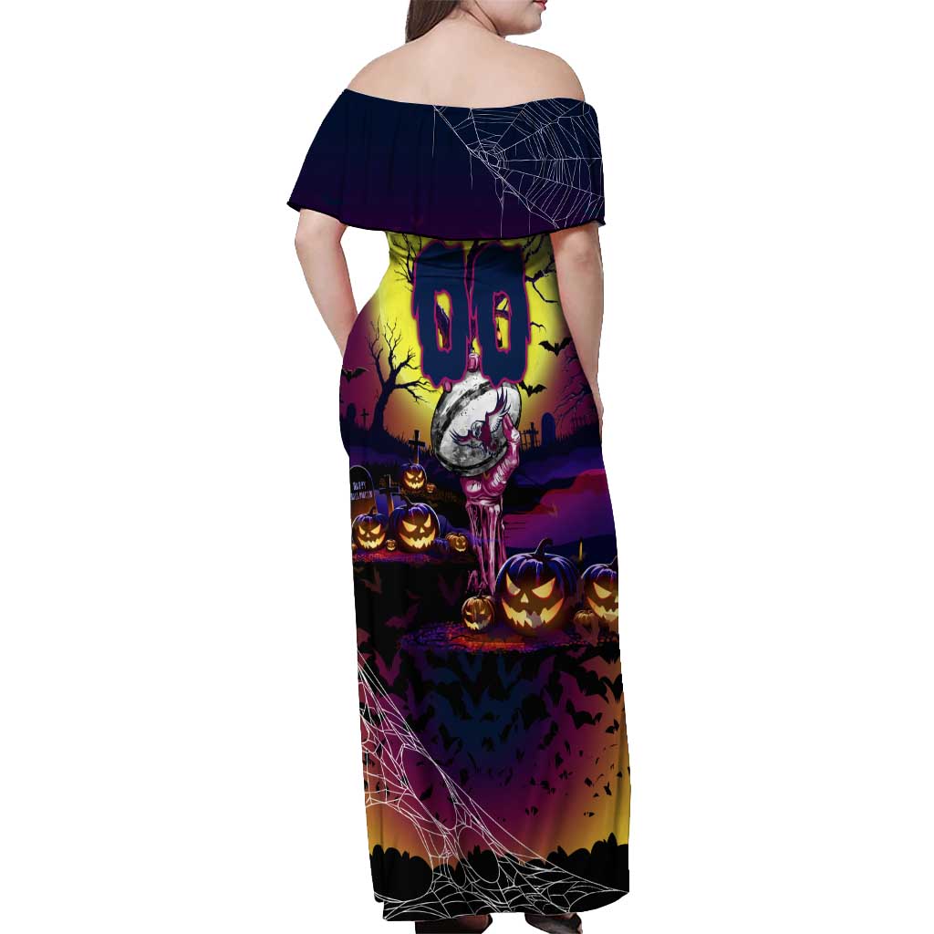 We Are Sea Eagles Halloween Off Shoulder Maxi Dress Pumpkin Scary Spooky Season - Aussie Hoodie