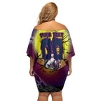 We Are Sea Eagles Halloween Off Shoulder Short Dress Pumpkin Scary Spooky Season - Aussie Hoodie