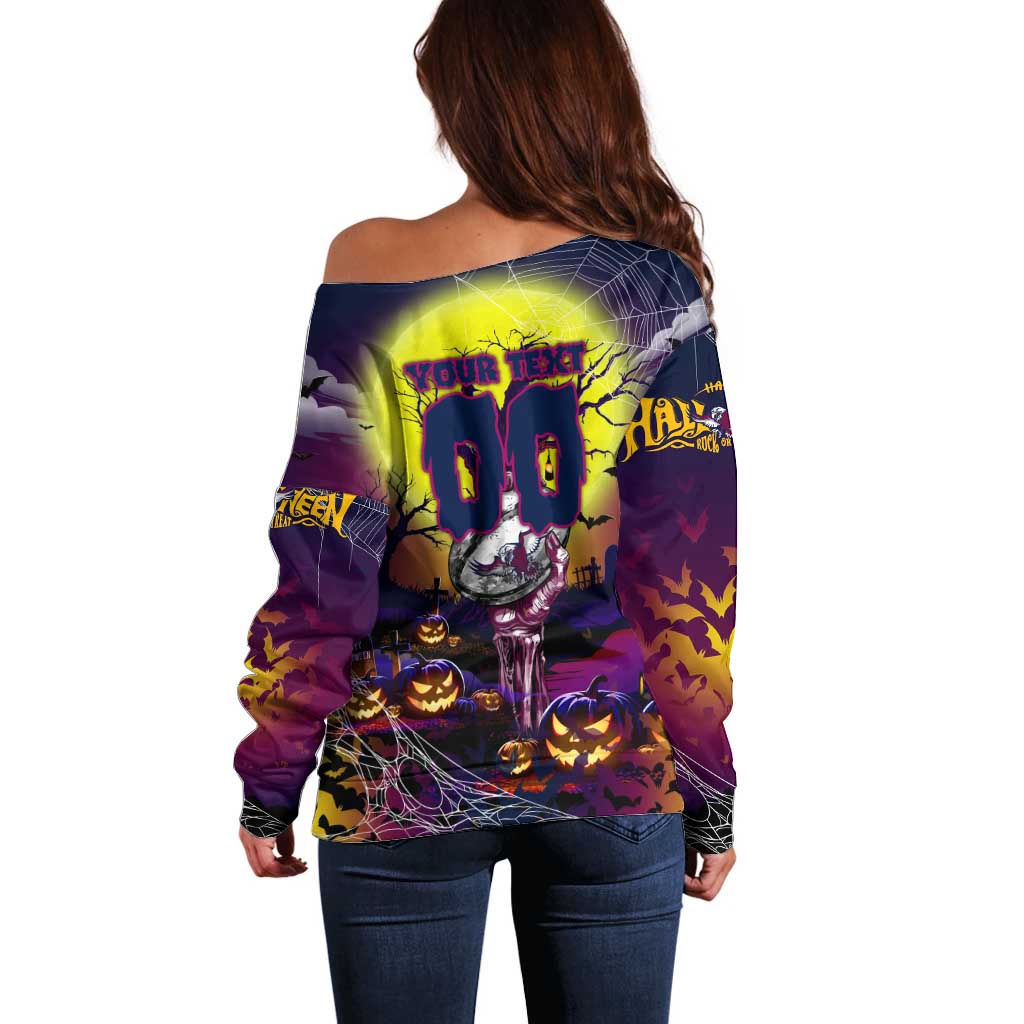 We Are Sea Eagles Halloween Off Shoulder Sweater Pumpkin Scary Spooky Season - Aussie Hoodie