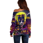We Are Sea Eagles Halloween Off Shoulder Sweater Pumpkin Scary Spooky Season - Aussie Hoodie
