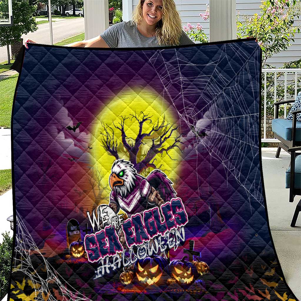 We Are Sea Eagles Halloween Quilt Pumpkin Scary Spooky Season - Aussie Hoodie