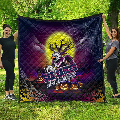 We Are Sea Eagles Halloween Quilt Pumpkin Scary Spooky Season - Aussie Hoodie