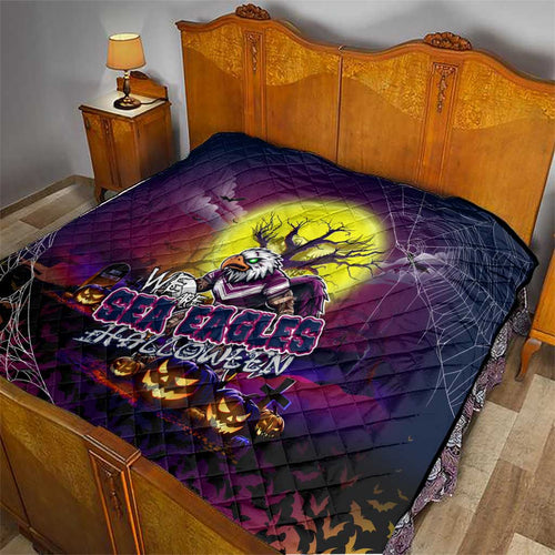 We Are Sea Eagles Halloween Quilt Pumpkin Scary Spooky Season - Aussie Hoodie