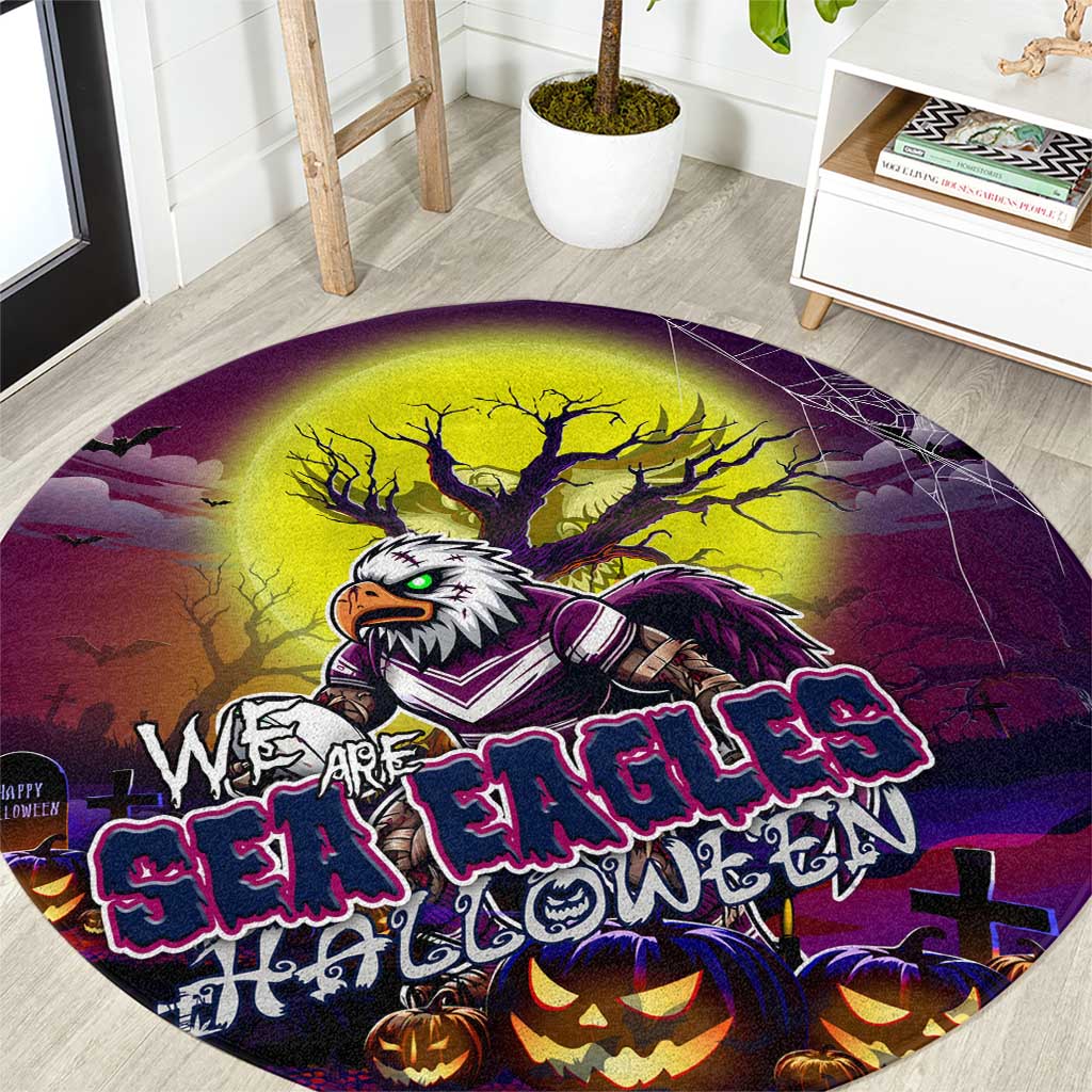 We Are Sea Eagles Halloween Round Carpet Pumpkin Scary Spooky Season - Aussie Hoodie