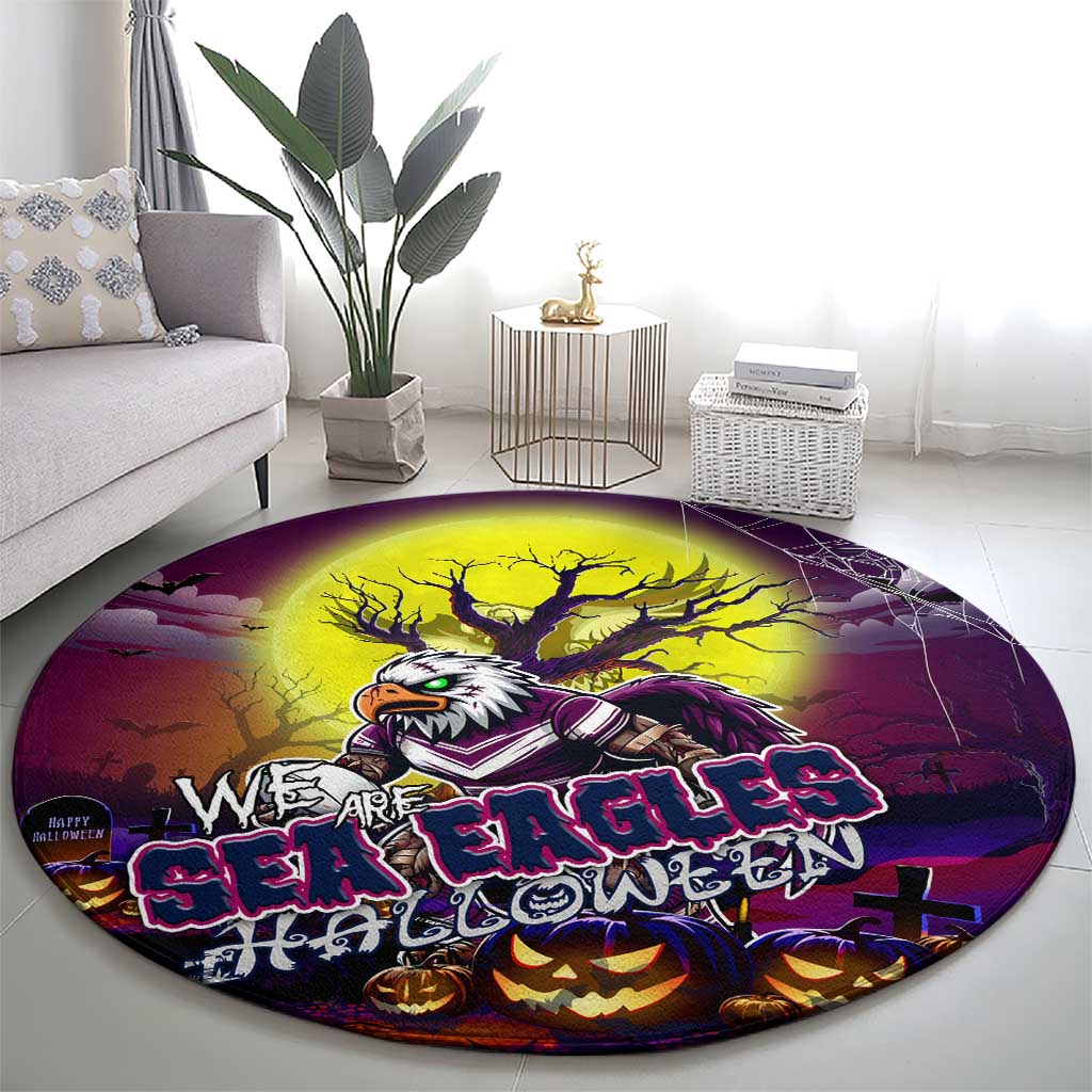 We Are Sea Eagles Halloween Round Carpet Pumpkin Scary Spooky Season - Aussie Hoodie