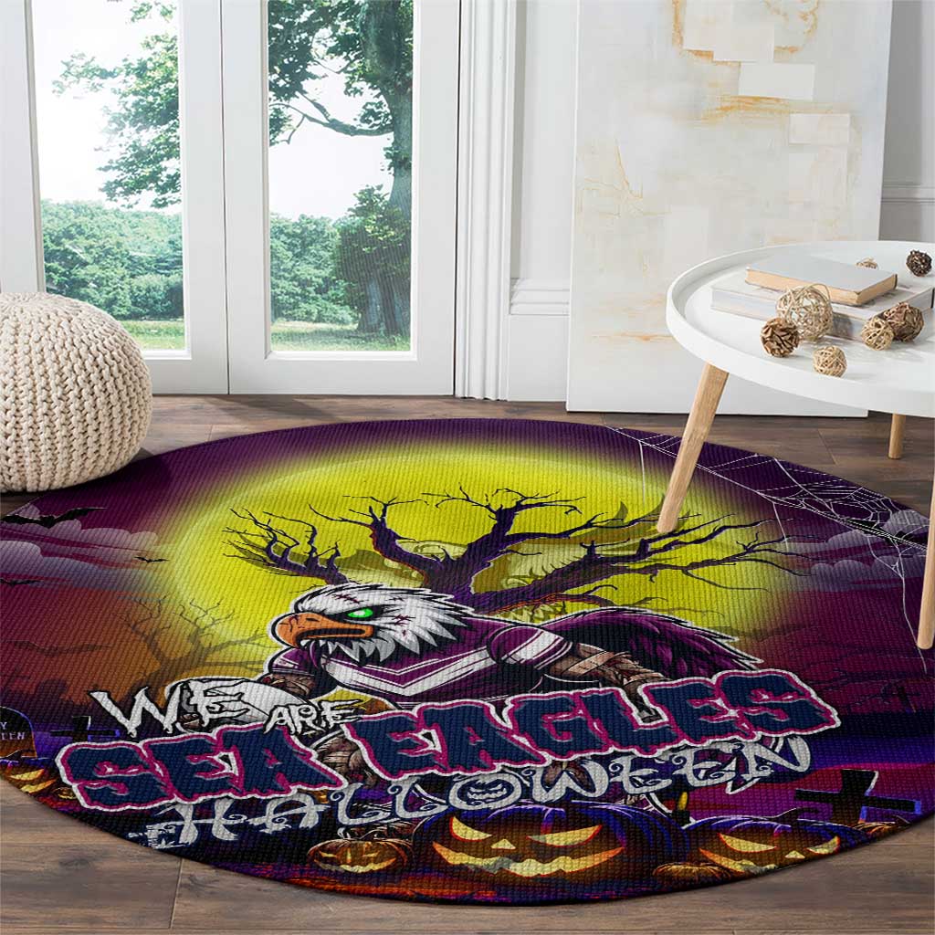 We Are Sea Eagles Halloween Round Carpet Pumpkin Scary Spooky Season - Aussie Hoodie
