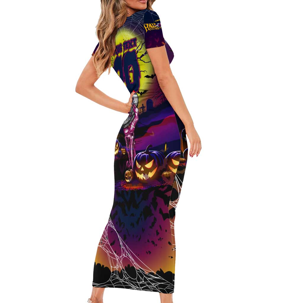 We Are Sea Eagles Halloween Short Sleeve Bodycon Dress Pumpkin Scary Spooky Season - Aussie Hoodie