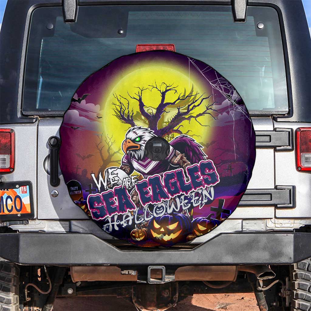 We Are Sea Eagles Halloween Spare Tire Cover Pumpkin Scary Spooky Season - Aussie Hoodie