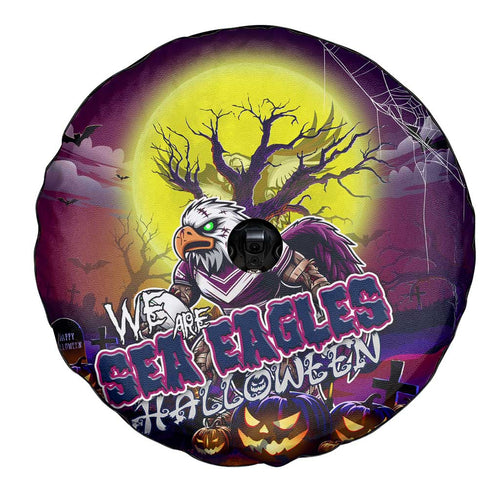 We Are Sea Eagles Halloween Spare Tire Cover Pumpkin Scary Spooky Season - Aussie Hoodie