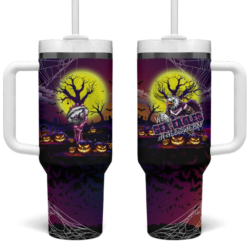We Are Sea Eagles Halloween Tumbler With Handle Pumpkin Scary Spooky Season - Aussie Hoodie