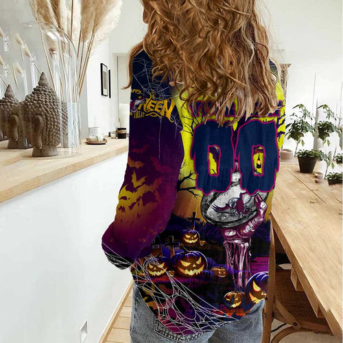 We Are Sea Eagles Halloween Women Casual Shirt Pumpkin Scary Spooky Season - Aussie Hoodie