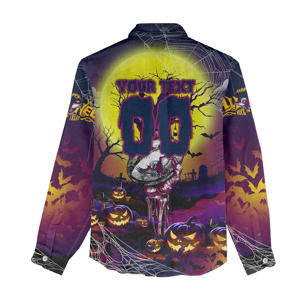We Are Sea Eagles Halloween Women Casual Shirt Pumpkin Scary Spooky Season - Aussie Hoodie