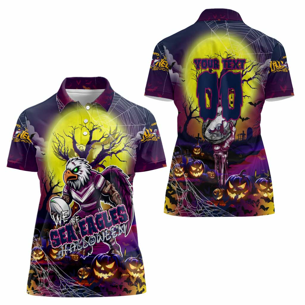 We Are Sea Eagles Halloween Women Polo Shirt Pumpkin Scary Spooky Season - Aussie Hoodie