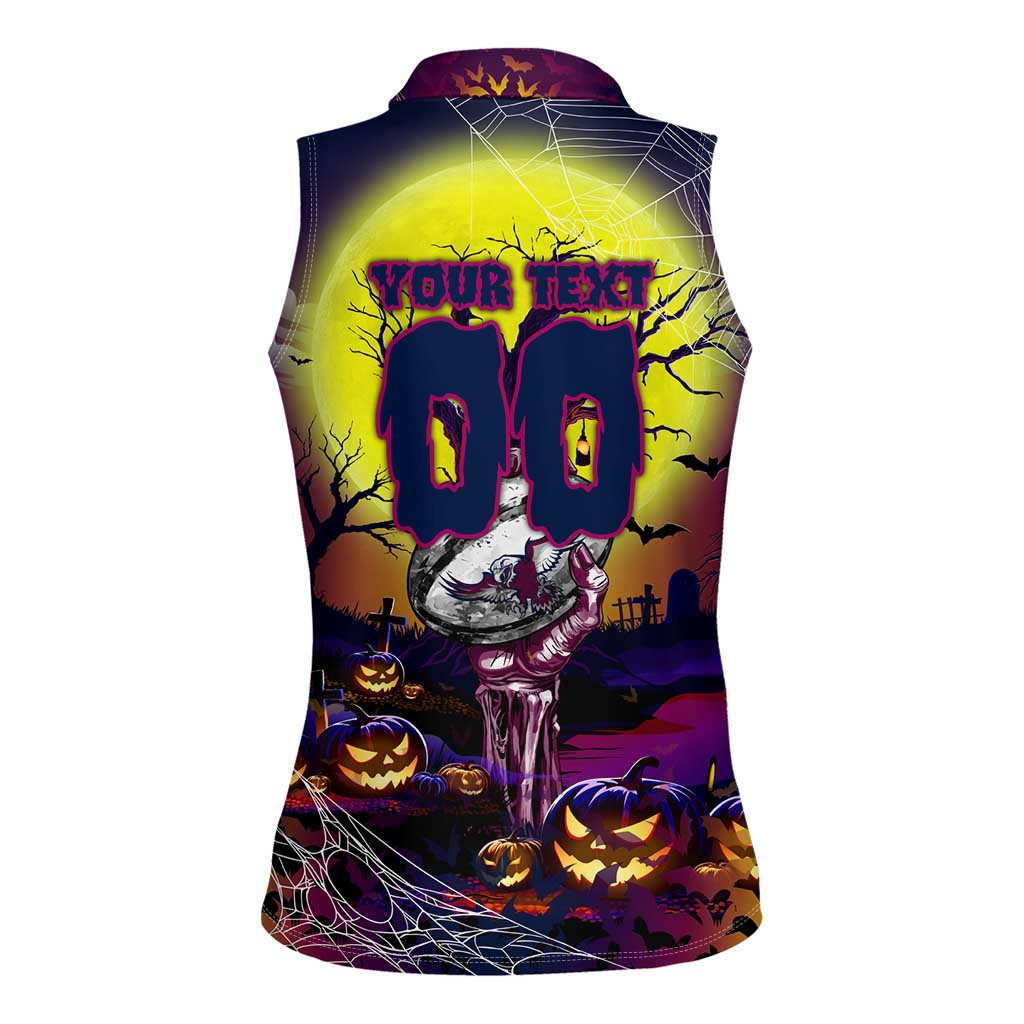 We Are Sea Eagles Halloween Women Sleeveless Polo Shirt Pumpkin Scary Spooky Season - Aussie Hoodie
