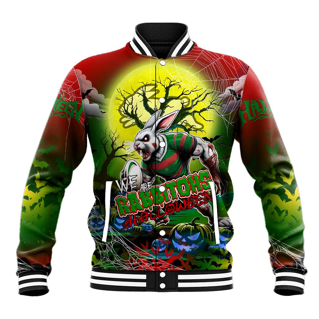 We Are Rabbitohs Halloween Baseball Jacket Pumpkin Scary Spooky Season - Aussie Hoodie
