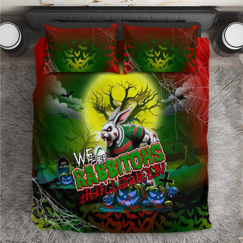 We Are Rabbitohs Halloween Bedding Set Pumpkin Scary Spooky Season - Aussie Hoodie