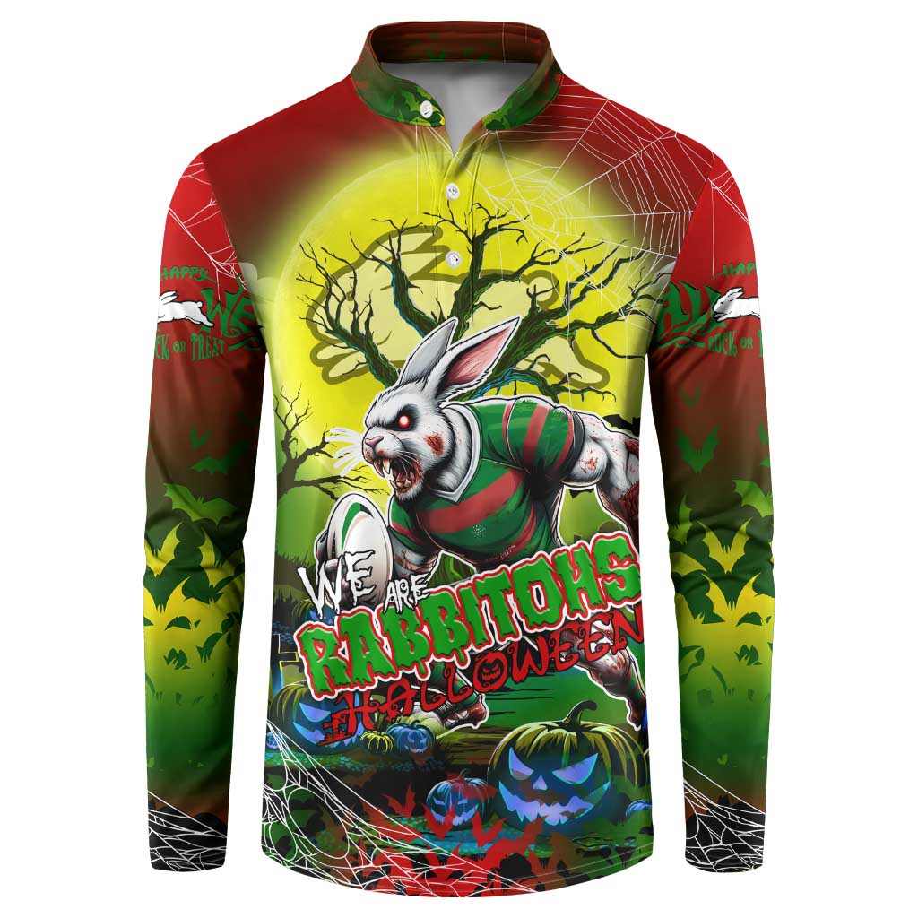 We Are Rabbitohs Halloween Button Sweatshirt Pumpkin Scary Spooky Season - Aussie Hoodie