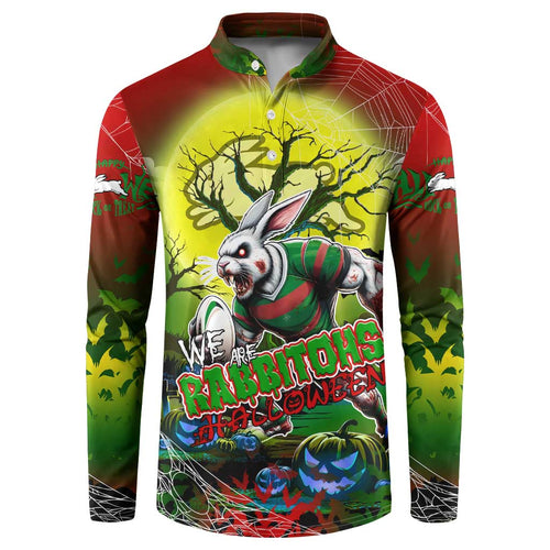 We Are Rabbitohs Halloween Button Sweatshirt Pumpkin Scary Spooky Season - Aussie Hoodie