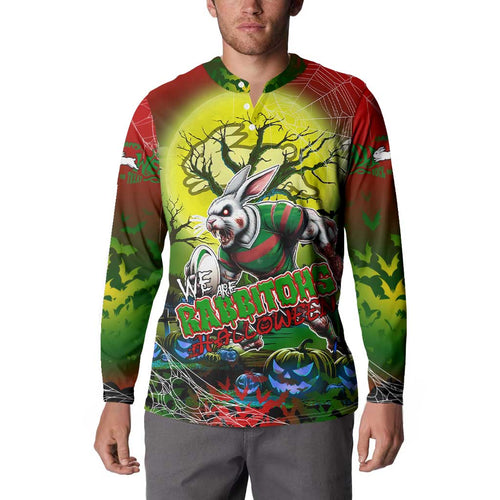 We Are Rabbitohs Halloween Button Sweatshirt Pumpkin Scary Spooky Season - Aussie Hoodie