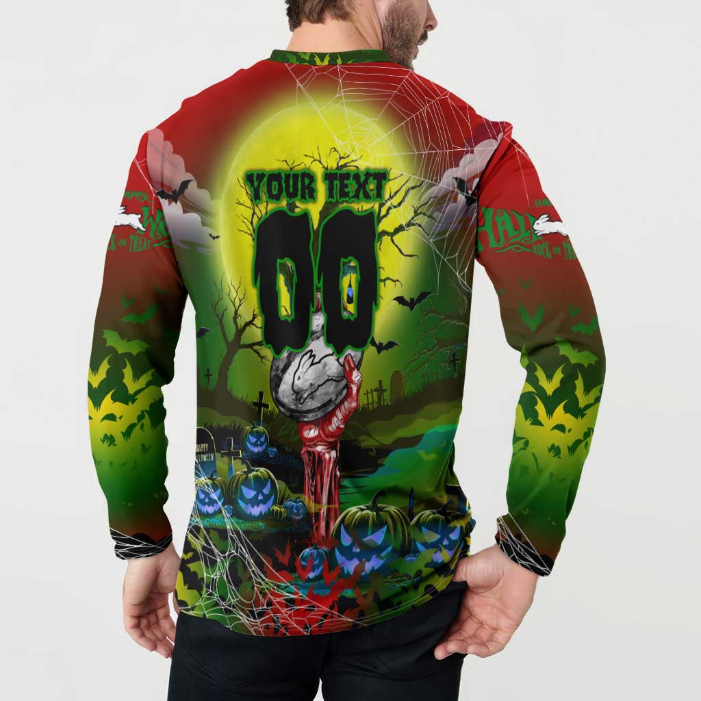 We Are Rabbitohs Halloween Button Sweatshirt Pumpkin Scary Spooky Season - Aussie Hoodie