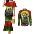 We Are Rabbitohs Halloween Couples Matching Mermaid Dress and Long Sleeve Button Shirt Pumpkin Scary Spooky Season - Aussie Hoodie