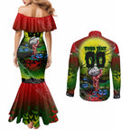 We Are Rabbitohs Halloween Couples Matching Mermaid Dress and Long Sleeve Button Shirt Pumpkin Scary Spooky Season - Aussie Hoodie