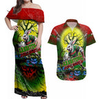 We Are Rabbitohs Halloween Couples Matching Off Shoulder Maxi Dress and Hawaiian Shirt Pumpkin Scary Spooky Season - Aussie Hoodie