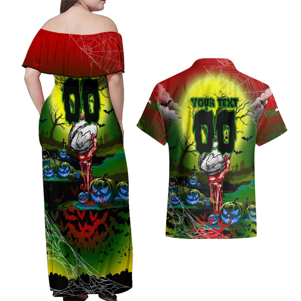 We Are Rabbitohs Halloween Couples Matching Off Shoulder Maxi Dress and Hawaiian Shirt Pumpkin Scary Spooky Season - Aussie Hoodie