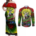 We Are Rabbitohs Halloween Couples Matching Off Shoulder Maxi Dress and Long Sleeve Button Shirt Pumpkin Scary Spooky Season - Aussie Hoodie