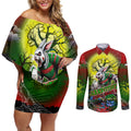 We Are Rabbitohs Halloween Couples Matching Off Shoulder Short Dress and Long Sleeve Button Shirt Pumpkin Scary Spooky Season - Aussie Hoodie