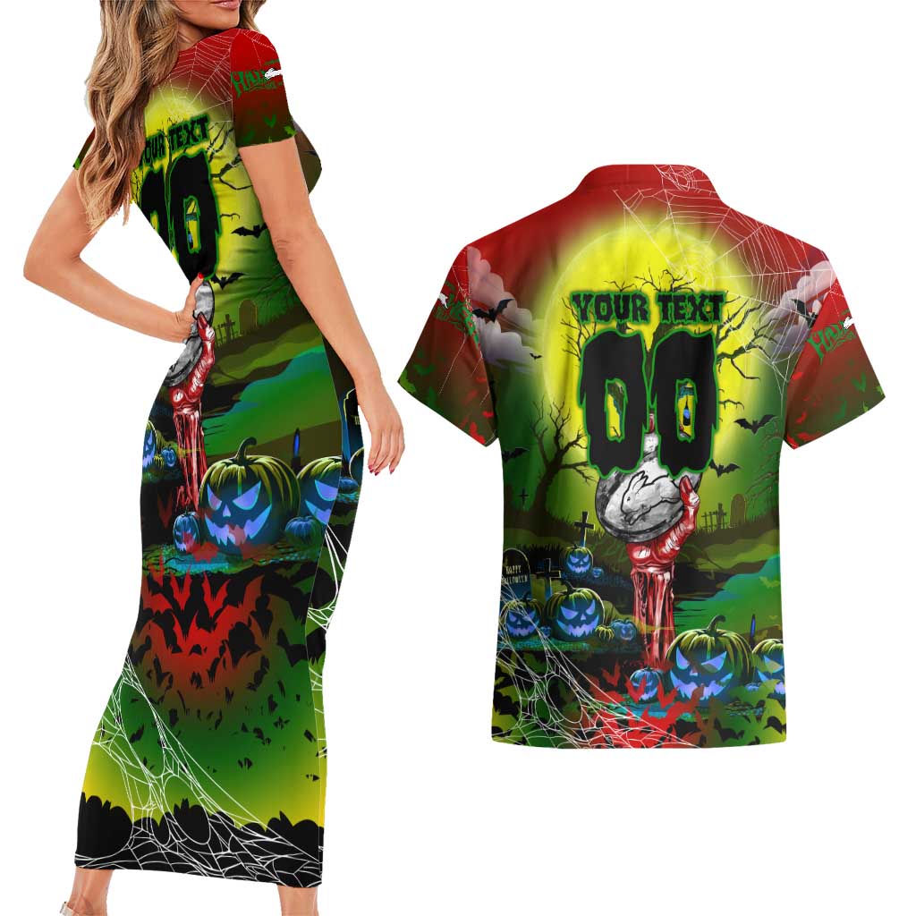 We Are Rabbitohs Halloween Couples Matching Short Sleeve Bodycon Dress and Hawaiian Shirt Pumpkin Scary Spooky Season - Aussie Hoodie