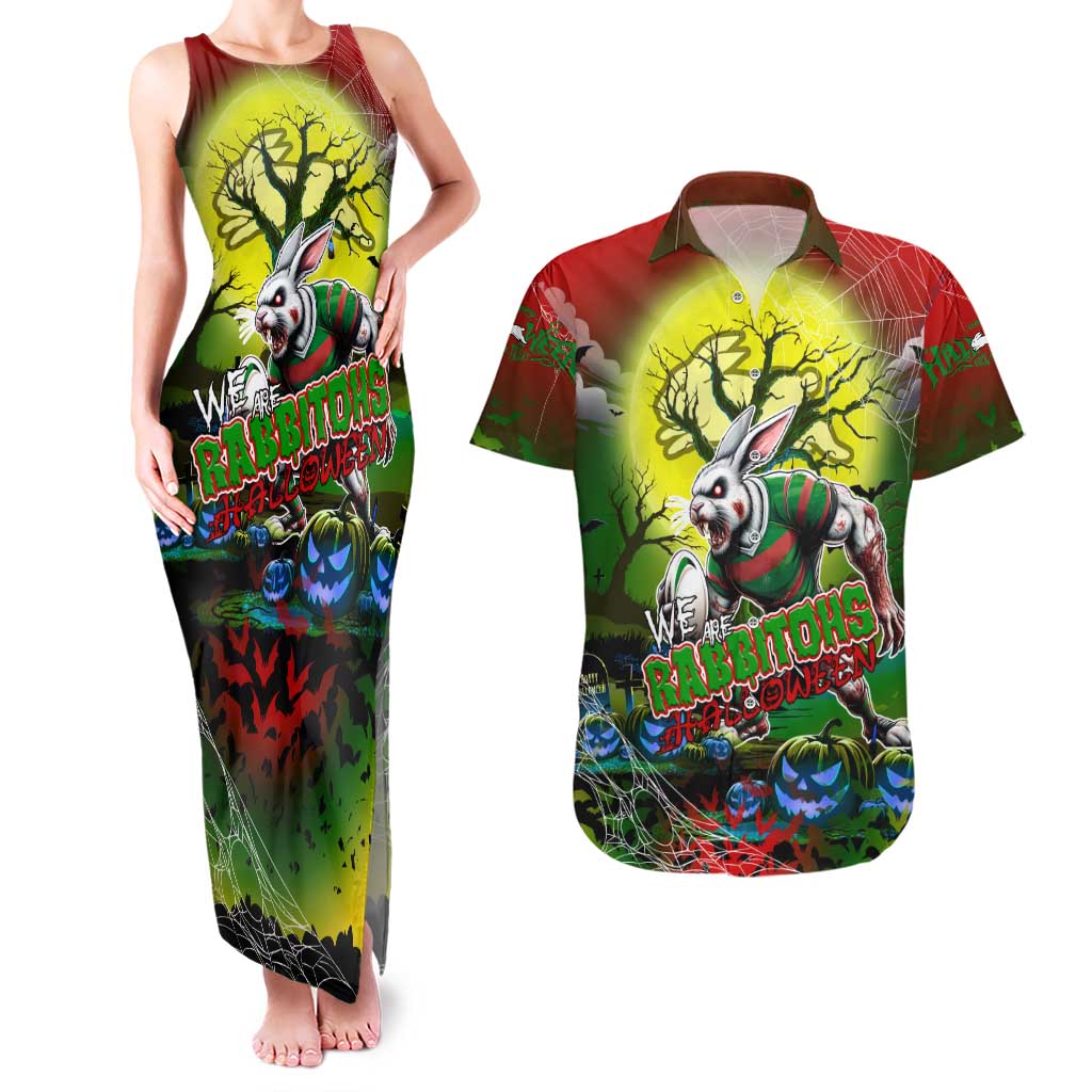 We Are Rabbitohs Halloween Couples Matching Tank Maxi Dress and Hawaiian Shirt Pumpkin Scary Spooky Season - Aussie Hoodie