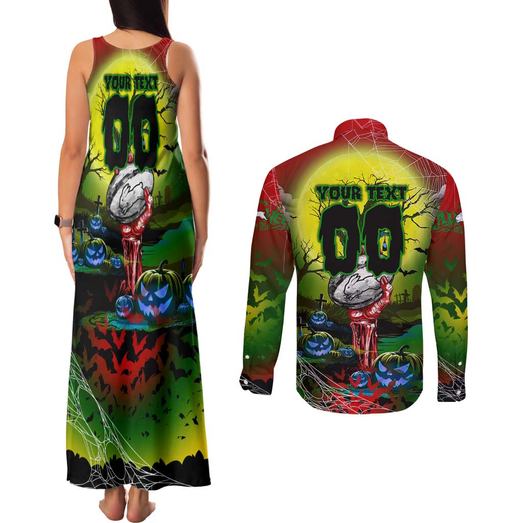 We Are Rabbitohs Halloween Couples Matching Tank Maxi Dress and Long Sleeve Button Shirt Pumpkin Scary Spooky Season - Aussie Hoodie