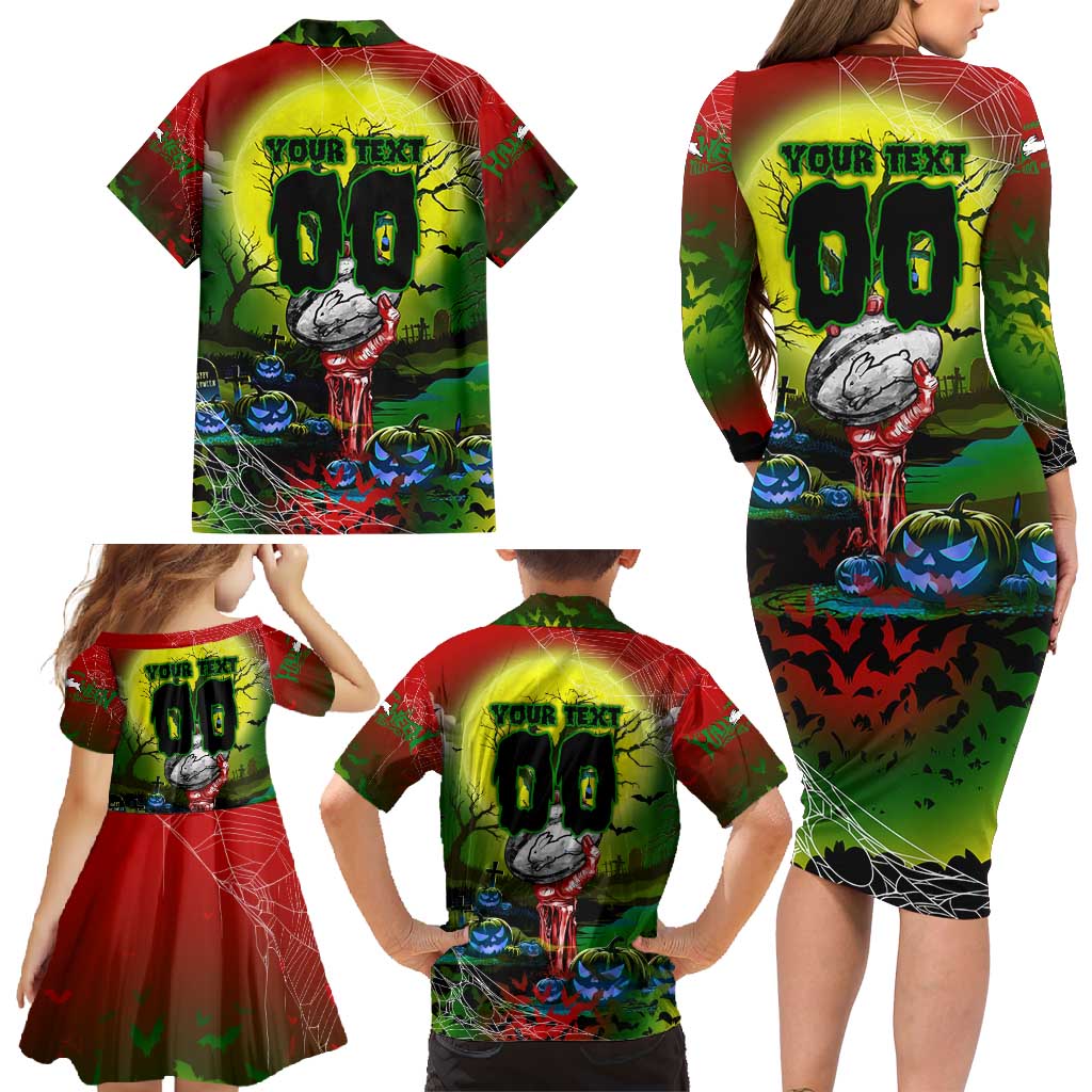 We Are Rabbitohs Halloween Family Matching Long Sleeve Bodycon Dress and Hawaiian Shirt Pumpkin Scary Spooky Season - Aussie Hoodie