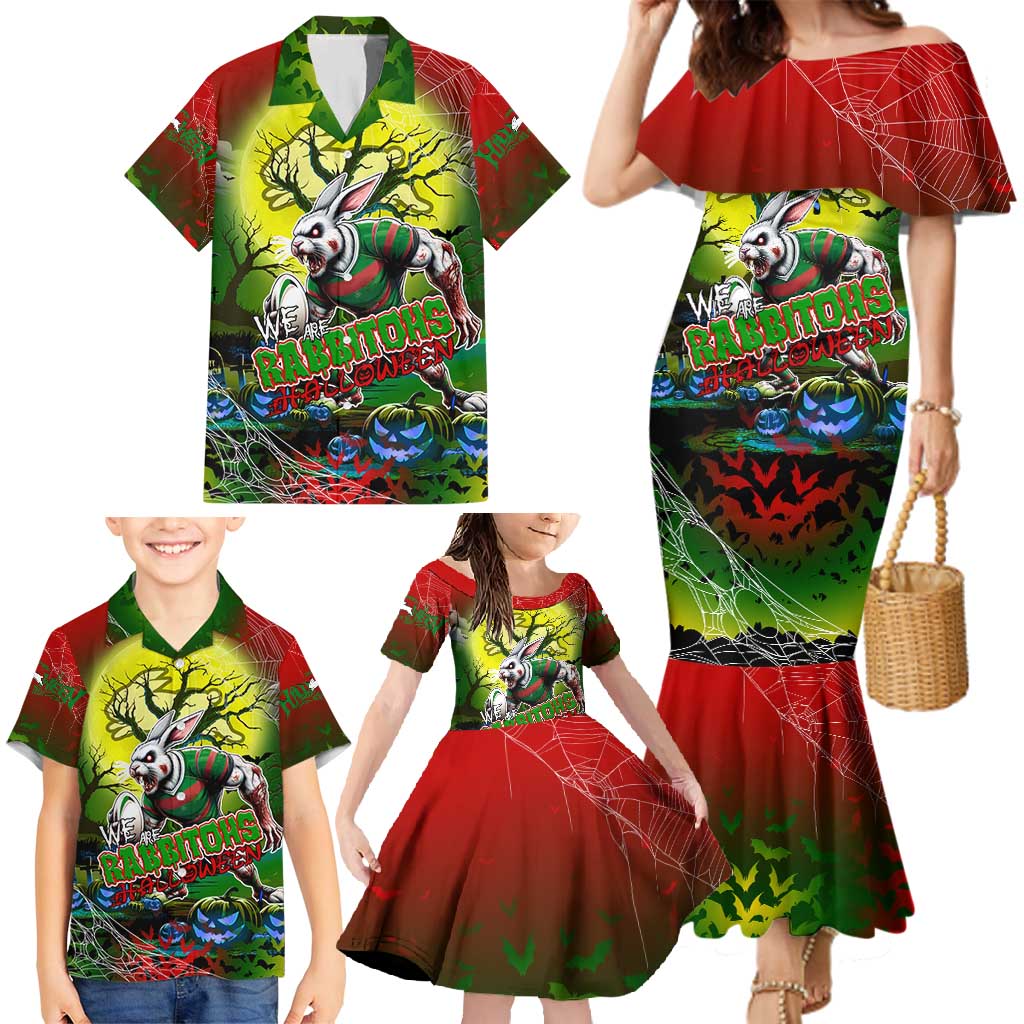 We Are Rabbitohs Halloween Family Matching Mermaid Dress and Hawaiian Shirt Pumpkin Scary Spooky Season - Aussie Hoodie