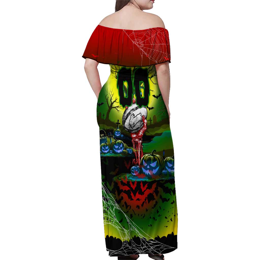 We Are Rabbitohs Halloween Family Matching Off Shoulder Maxi Dress and Hawaiian Shirt Pumpkin Scary Spooky Season - Aussie Hoodie