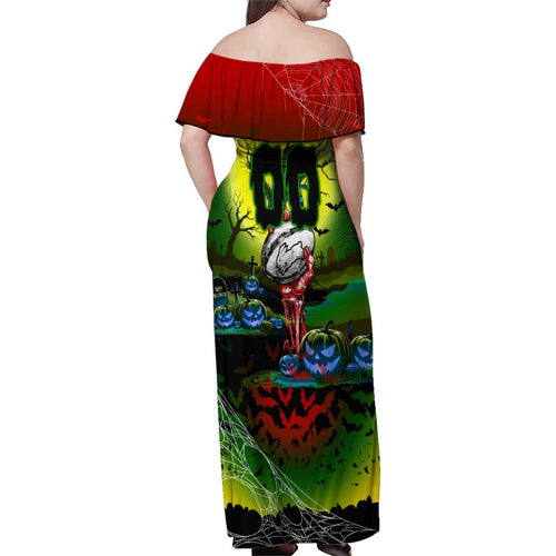 We Are Rabbitohs Halloween Family Matching Off Shoulder Maxi Dress and Hawaiian Shirt Pumpkin Scary Spooky Season - Aussie Hoodie