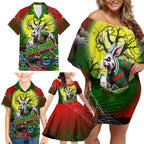 We Are Rabbitohs Halloween Family Matching Off Shoulder Short Dress and Hawaiian Shirt Pumpkin Scary Spooky Season - Aussie Hoodie