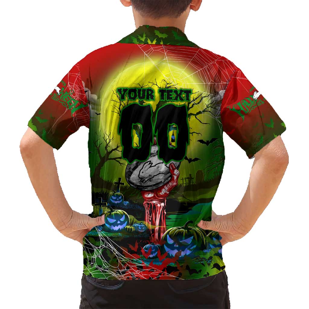 We Are Rabbitohs Halloween Family Matching Off Shoulder Short Dress and Hawaiian Shirt Pumpkin Scary Spooky Season - Aussie Hoodie