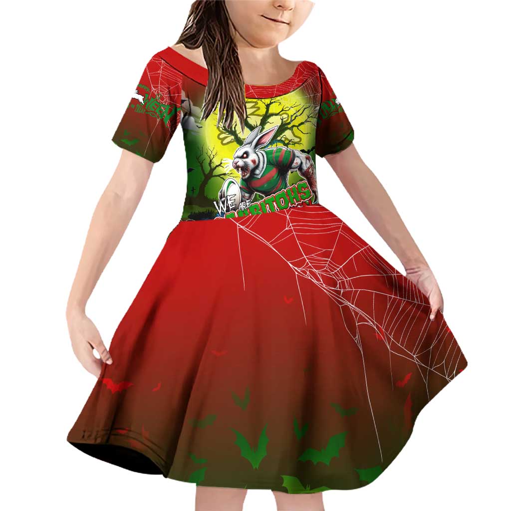 We Are Rabbitohs Halloween Family Matching Off Shoulder Short Dress and Hawaiian Shirt Pumpkin Scary Spooky Season - Aussie Hoodie