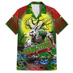We Are Rabbitohs Halloween Family Matching Off Shoulder Short Dress and Hawaiian Shirt Pumpkin Scary Spooky Season - Aussie Hoodie