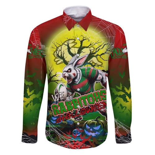 We Are Rabbitohs Halloween Family Matching Puletasi and Hawaiian Shirt Pumpkin Scary Spooky Season - Aussie Hoodie