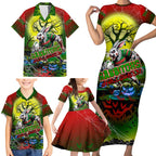 We Are Rabbitohs Halloween Family Matching Short Sleeve Bodycon Dress and Hawaiian Shirt Pumpkin Scary Spooky Season - Aussie Hoodie