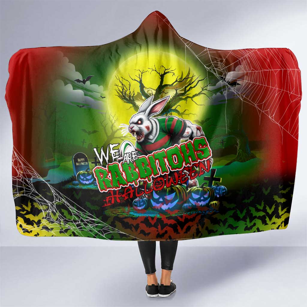 We Are Rabbitohs Halloween Hooded Blanket Pumpkin Scary Spooky Season - Aussie Hoodie