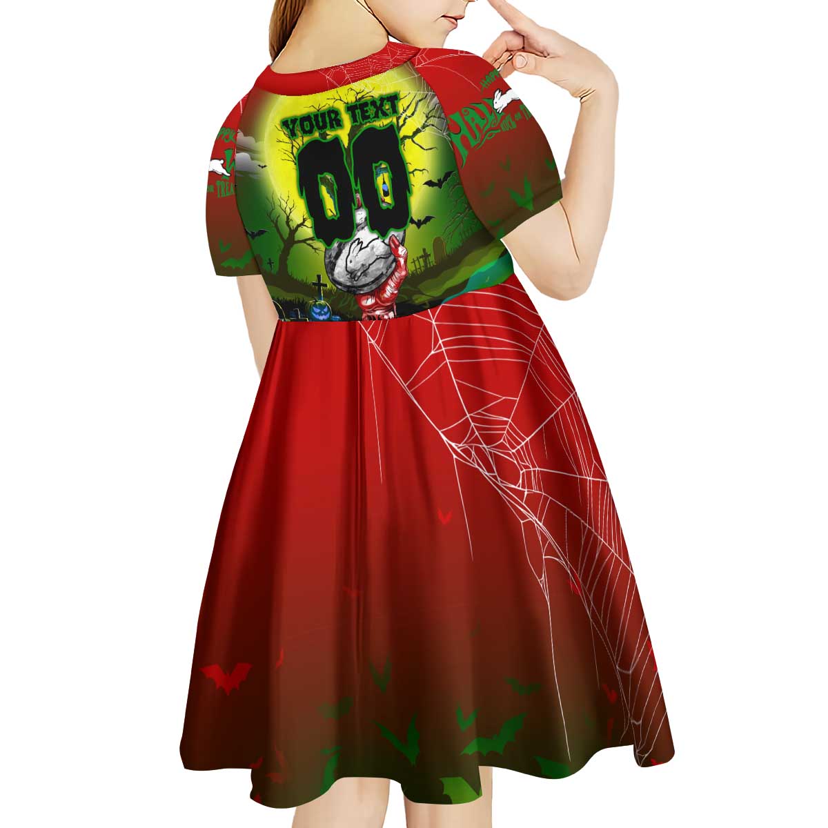 We Are Rabbitohs Halloween Kid Short Sleeve Dress Pumpkin Scary Spooky Season - Aussie Hoodie