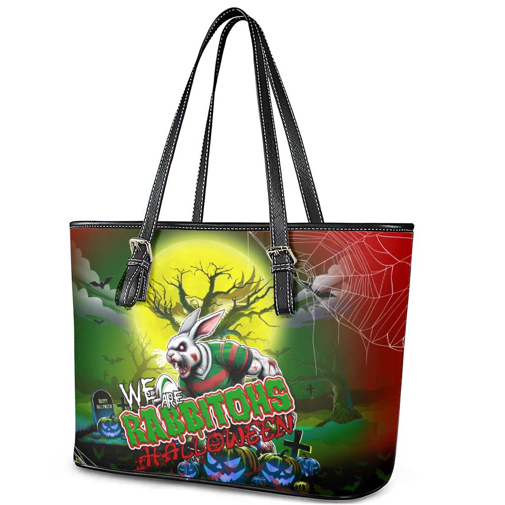 We Are Rabbitohs Halloween Leather Tote Bag Pumpkin Scary Spooky Season - Aussie Hoodie