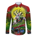 We Are Rabbitohs Halloween Long Sleeve Button Shirt Pumpkin Scary Spooky Season - Aussie Hoodie