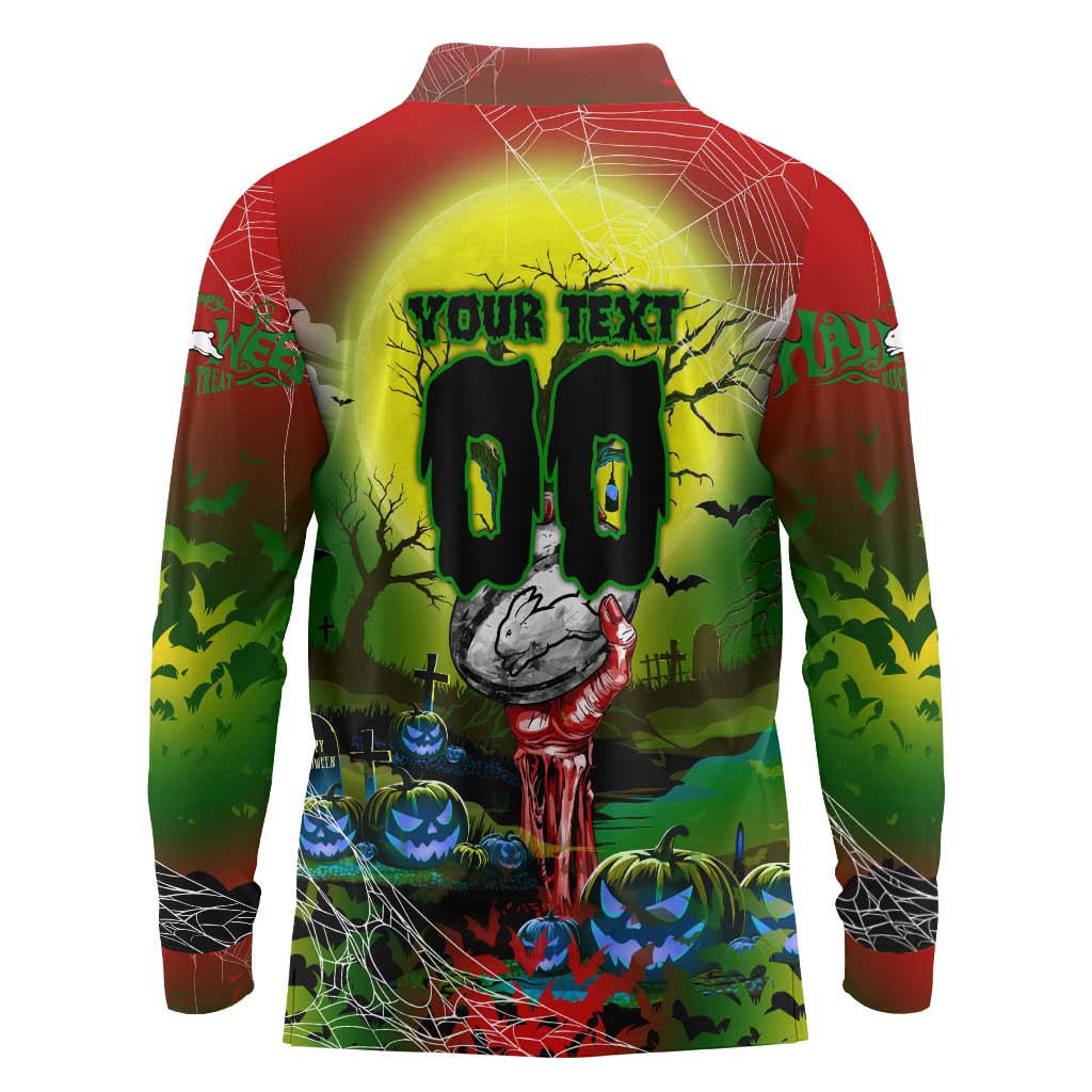 We Are Rabbitohs Halloween Long Sleeve Polo Shirt Pumpkin Scary Spooky Season - Aussie Hoodie